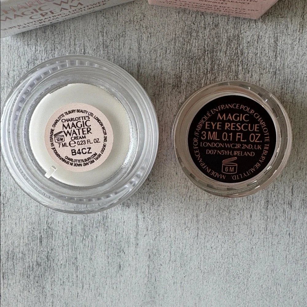 Charlotte Tilbury Magic Water Cream and Eye Rescue Duo Travel Size Samples
